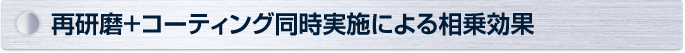 再研磨+コーティング同時実施による相乗効果